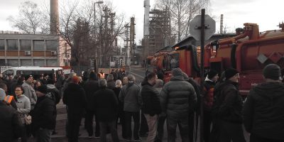 Prosvjed protiv zatvaranja Rafinerije nafte Sisak