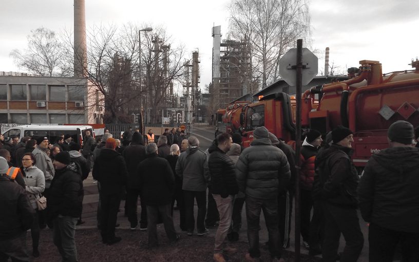 Prosvjed protiv zatvaranja Rafinerije nafte Sisak